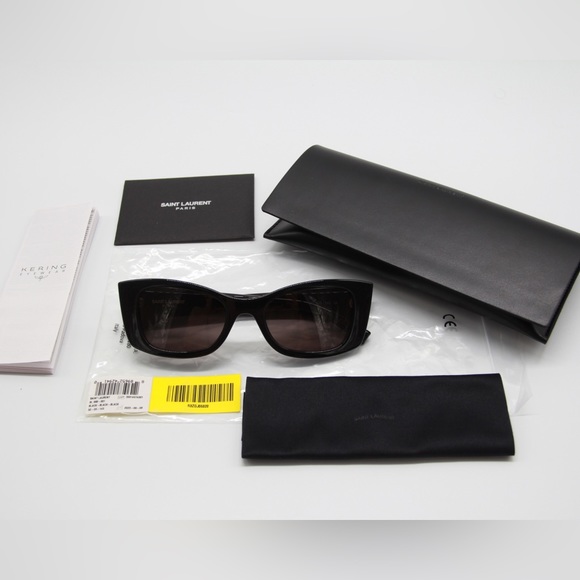 NEW SAINT LAURENT SL593 001 WOMEN BLACK BROWN SUNGLASSES SL 593 - Picture 11 of 11